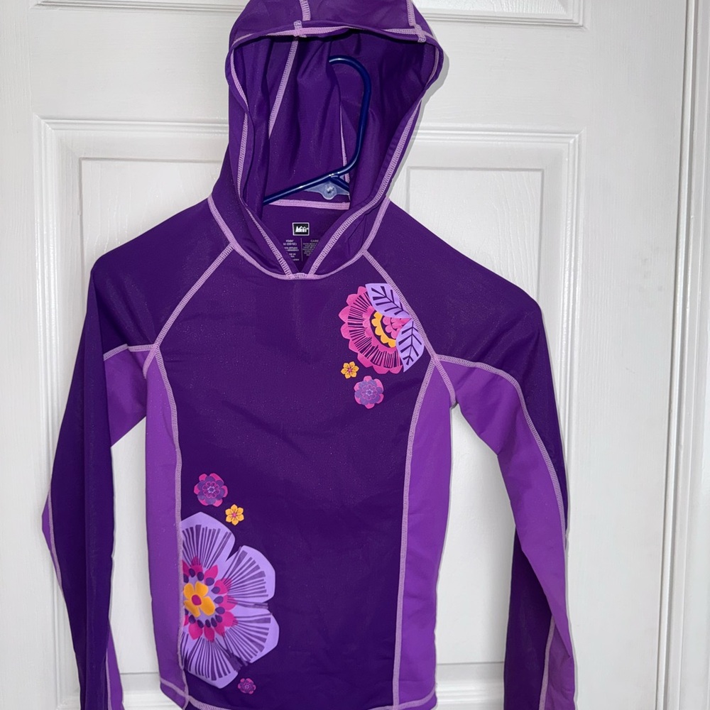 Kids Purple Floral Swim Hoodie by REI